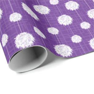 Papel De Regalo Patrón Pom Pom Pom de animador púrpura