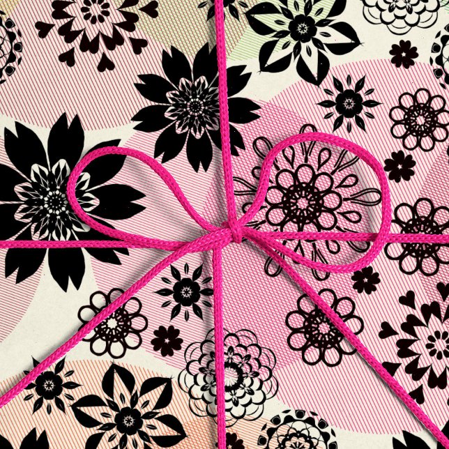 Papel De Regalo Patrón Pop de impresión floral Cuadrito Girly Boho (Subido por el creador)