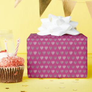 Papel De Regalo Patrón Purpurina de corazón