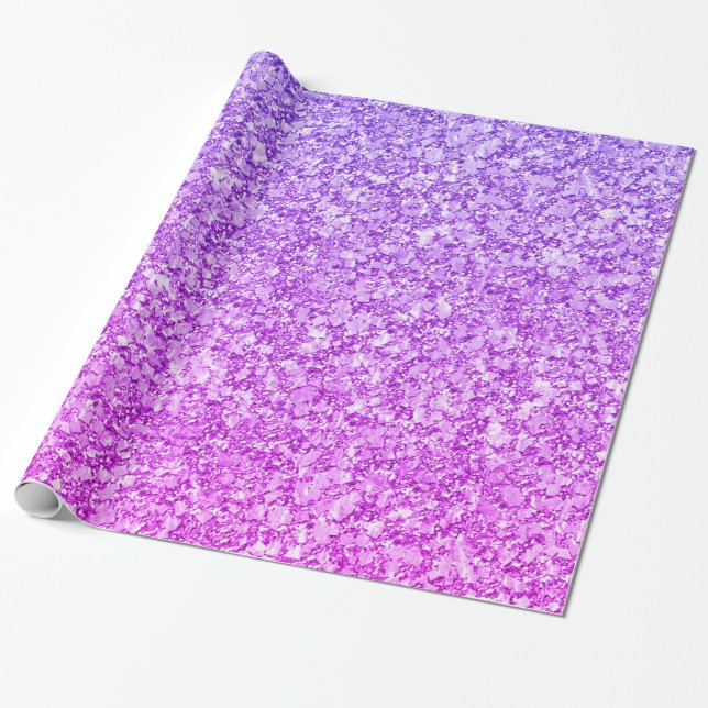 Papel De Regalo Patrón Purpurina Púrpura Y Rosa (Desenrollado)