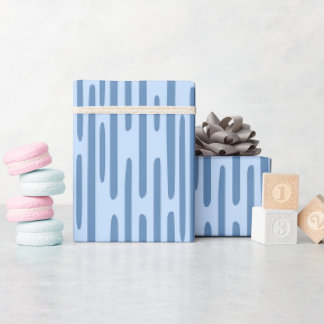 Papel De Regalo Patrón rayado azul claro