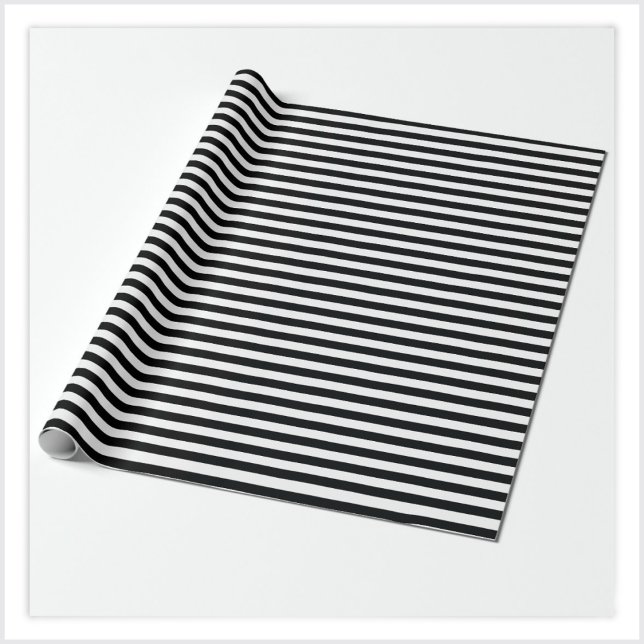 Papel De Regalo Patrón rayado blanco y negro más profundo (Subido por el creador)