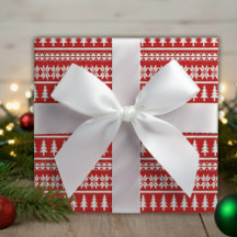 Patrón rayado del árbol de navidad rojo y blanco c