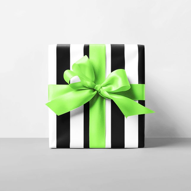 Papel De Regalo Patrón rayado negro y blanco (Black and White Striped Pattern Wrapping Paper)