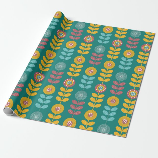 Papel De Regalo Patrón retro (Desenrollado)