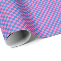 Patrón Retro a Cuadros Rosa y Azul Brillante