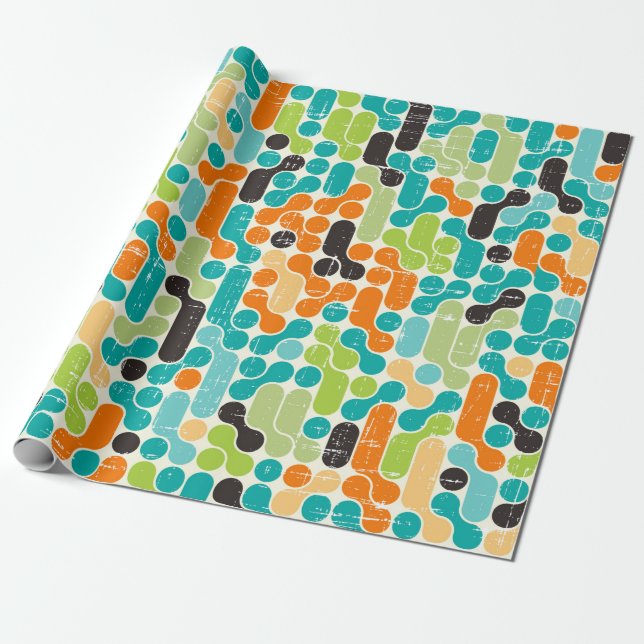 Papel De Regalo Patrón retro abstracto sin soldadura (Desenrollado)