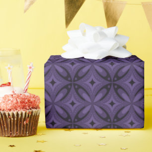 Papel De Regalo Patrón Retro de Color Púrpura Oscuro