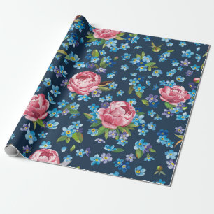Papel De Regalo Patrón retro elegante sin costuras con peonías ros