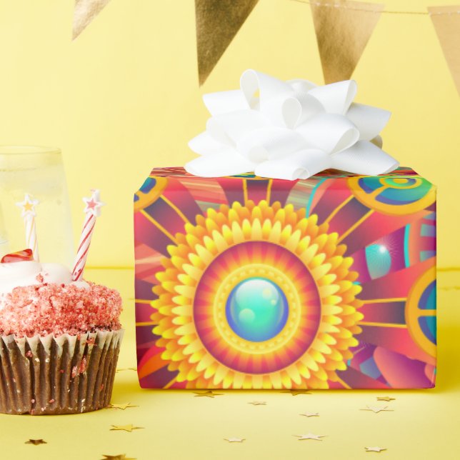 Papel De Regalo Patrón retro falso Resumen Boho (Fiesta de cumpleaños )