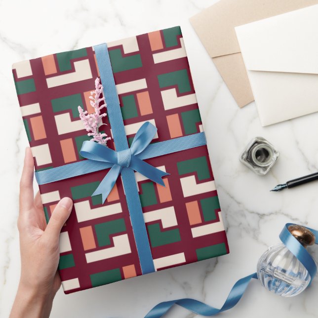 Papel De Regalo Patrón retro geométrico (Regalar)