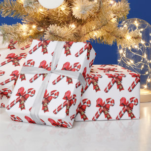 Papel De Regalo patrón retro vintage de caramelo de navidad con ba