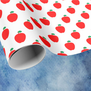 Papel De Regalo Patrón rojo de la fruta de Apple