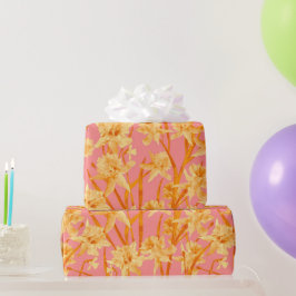 Papel De Regalo Patrón romántico de narcisos en acuarela