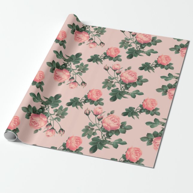 Papel De Regalo patrón Rosa (Desenrollado)