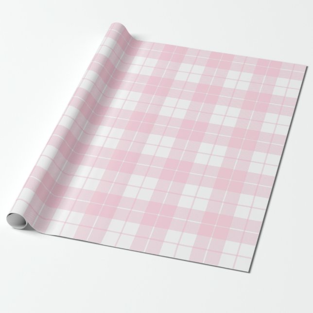 Papel De Regalo Patrón rosa claro y trenzado blanco|Grande| (Desenrollado)