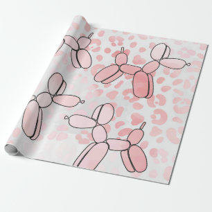Papel De Regalo Patrón rosa de Leopardo de los globos