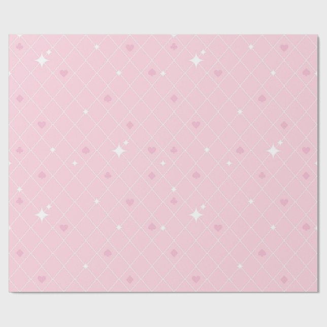 Papel De Regalo Patrón rosa de póquer (Superficie plana)