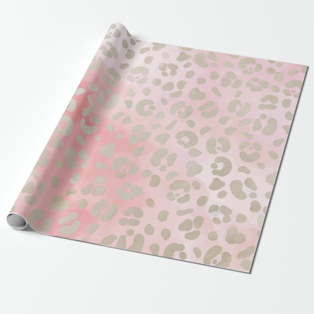 Papel De Regalo Patrón rosa Leopardo (Desenrollado)