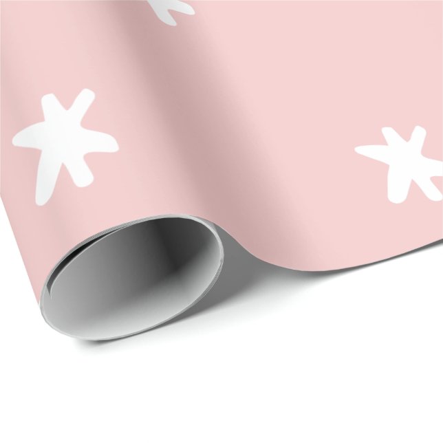 Papel De Regalo Patrón rosa y blanco (Esquina del rollo)
