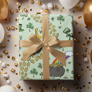 Papel De Regalo Patrón Ruso S Verde Irlandés Shamrock St Patrones