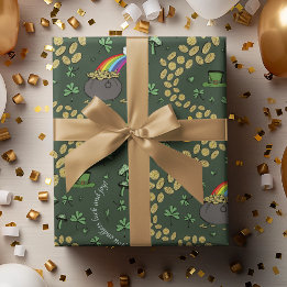 Papel De Regalo Patrón Ruso S Verde Irlandés Shamrock St Patrones