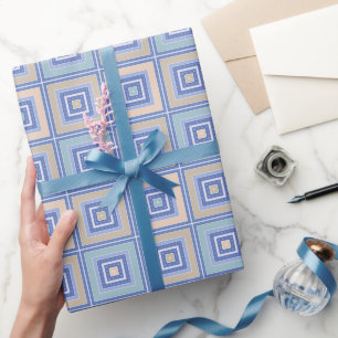 Papel De Regalo Patrón rústico de cuadrados en estilo de mosaico
