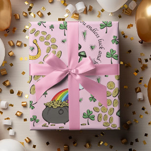 Papel De Regalo Patrón Rústico S Rompeolas Irlandesas Pink St Patr