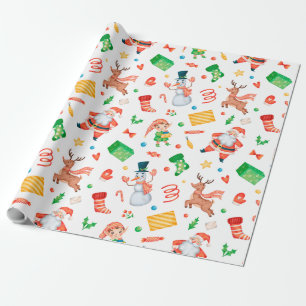 Papel De Regalo Patrón rústico tradicional de árbol de Navidad