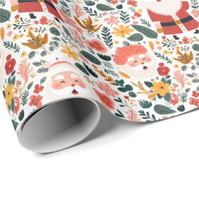 Papel De Regalo Patrón Santa festivo (Esquina del rollo)