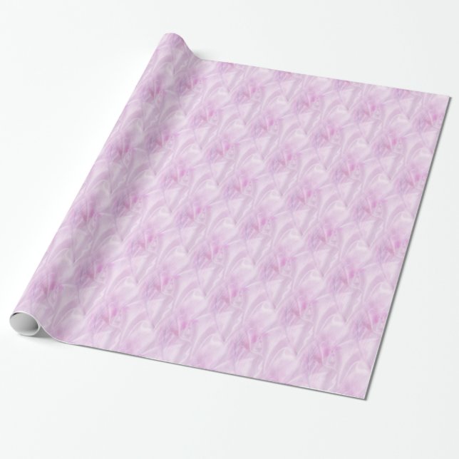 Papel De Regalo Patrón satinado rosado elegante (Desenrollado)