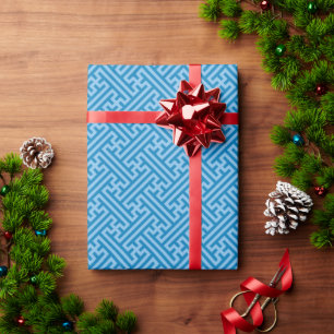 Papel De Regalo Patrón Sayagata, japonés, azul y azul bebé
