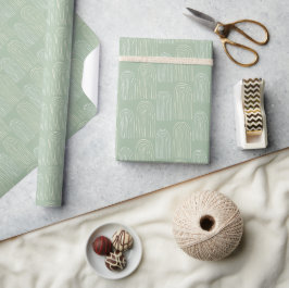 Papel De Regalo Patrón Sencillo de Arcoíris Chic de Mitad de Siglo