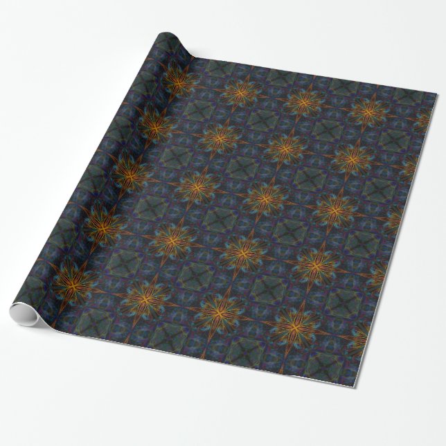 Papel De Regalo Patrón simétrico de la Cruz Dorada (Desenrollado)
