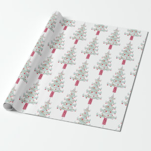 Papel De Regalo Patrón simple de árbol de Navidad 