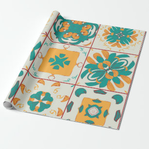 Papel De Regalo Patrón sin brillo de 9 arabic tilesabstract, a