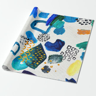 Papel De Regalo Patrón sin brillo hecho con trazos de pintura dibu