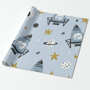 Papel De Regalo Patrón sin costura infantil con el espacio dibujad