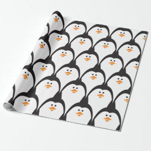 Papel De Regalo Patrón sin costuras de pingüino. 
