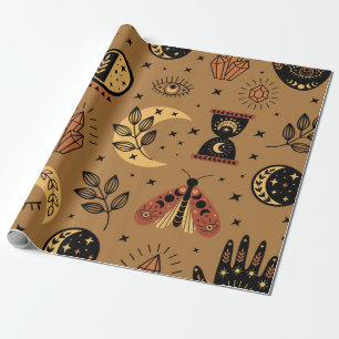 Papel De Regalo patrón sin fisuras con elementos mágicos