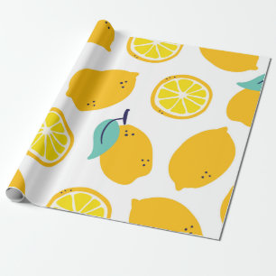 Papel De Regalo Patrón sin fisuras de frutos de limón