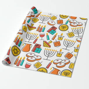 Papel De Regalo Patrón sin fisuras de Hanukkah. Hanukkah