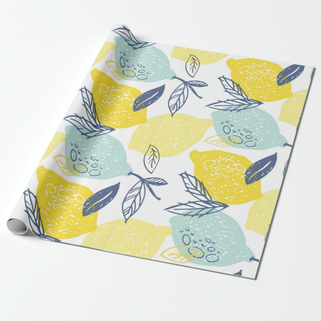 Papel De Regalo Patrón sin fisuras de limonada dibujada a mano (Desenrollado)