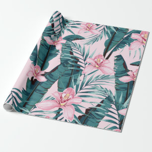 Papel De Regalo Patrón sin fisuras de pintura de verano tropical 