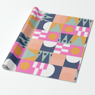 Papel De Regalo Patrón sin fisuras del bloque de color brillante a