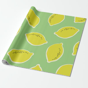 Papel De Regalo Patrón sin fisuras dibujado a mano con limones en