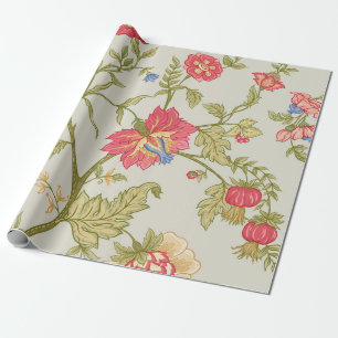 Papel De Regalo Patrón sin foco con flores ornamentales estilizada