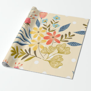 Papel De Regalo Patrón sin foco con las flores abstractas