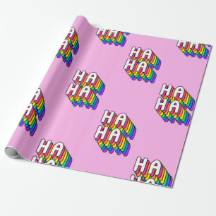 Papel De Regalo Patrón sin foco con las palabras "Ha-Ha" aisladas