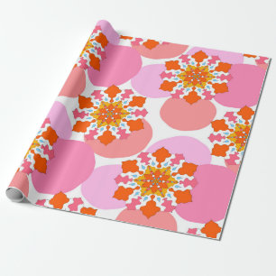 Papel De Regalo Patrón sin foco con mandalas coloridas. Brillante